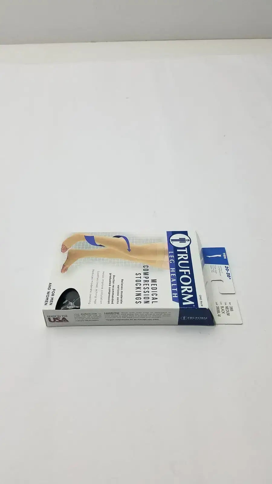 Truform Leg Health Medium Medical Compressiion Stockiings, Black 20-30 Compression Stockings, second-hand product photo 3