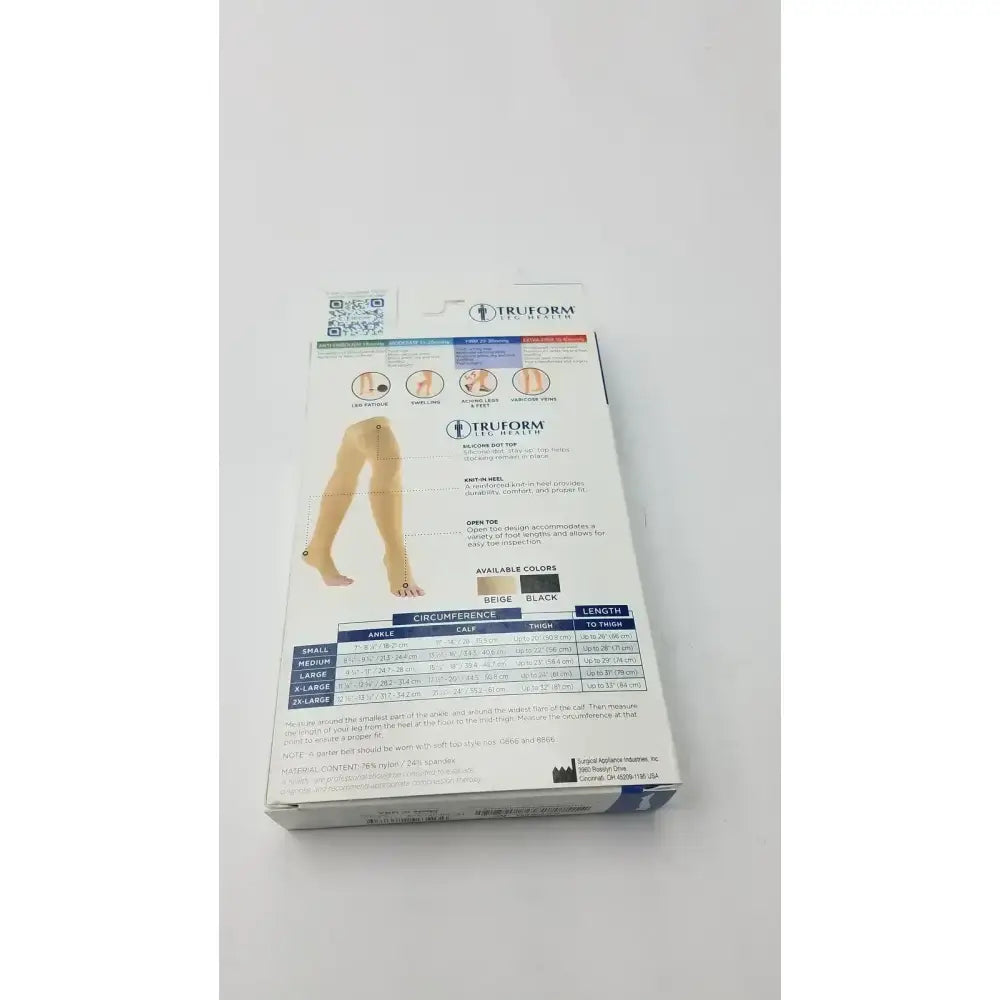 Truform Leg Health Medium Medical Compressiion Stockiings, Black 20-30 Compression Stockings, new product photo 7