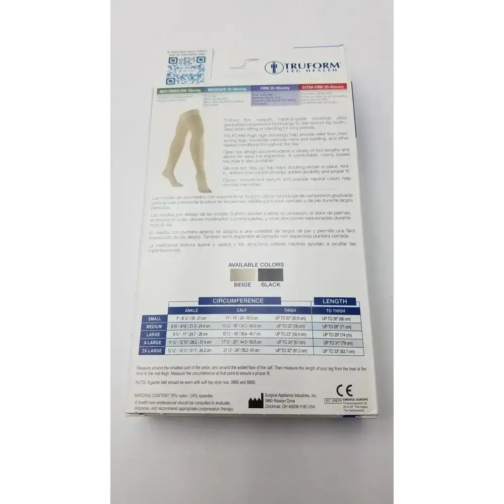 Truform Leg Health Medium Medical Compressiion Stockiings, Black 20-30 Compression Stockings, new product photo 11