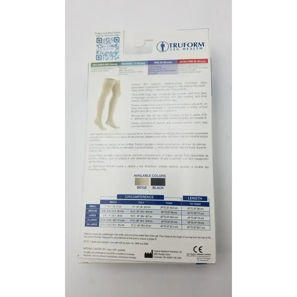 Truform Leg Health X-Large Medical Compressiion Stockiings, Beige 20-30 Compression Stockings, new product photo 6