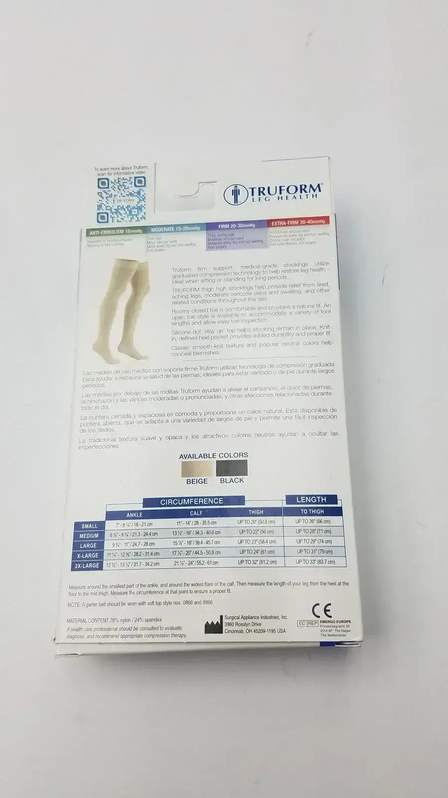 Truform Leg Health X-Large Medical Compressiion Stockiings, Beige 20-30 Compression Stockings, second-hand product photo 5