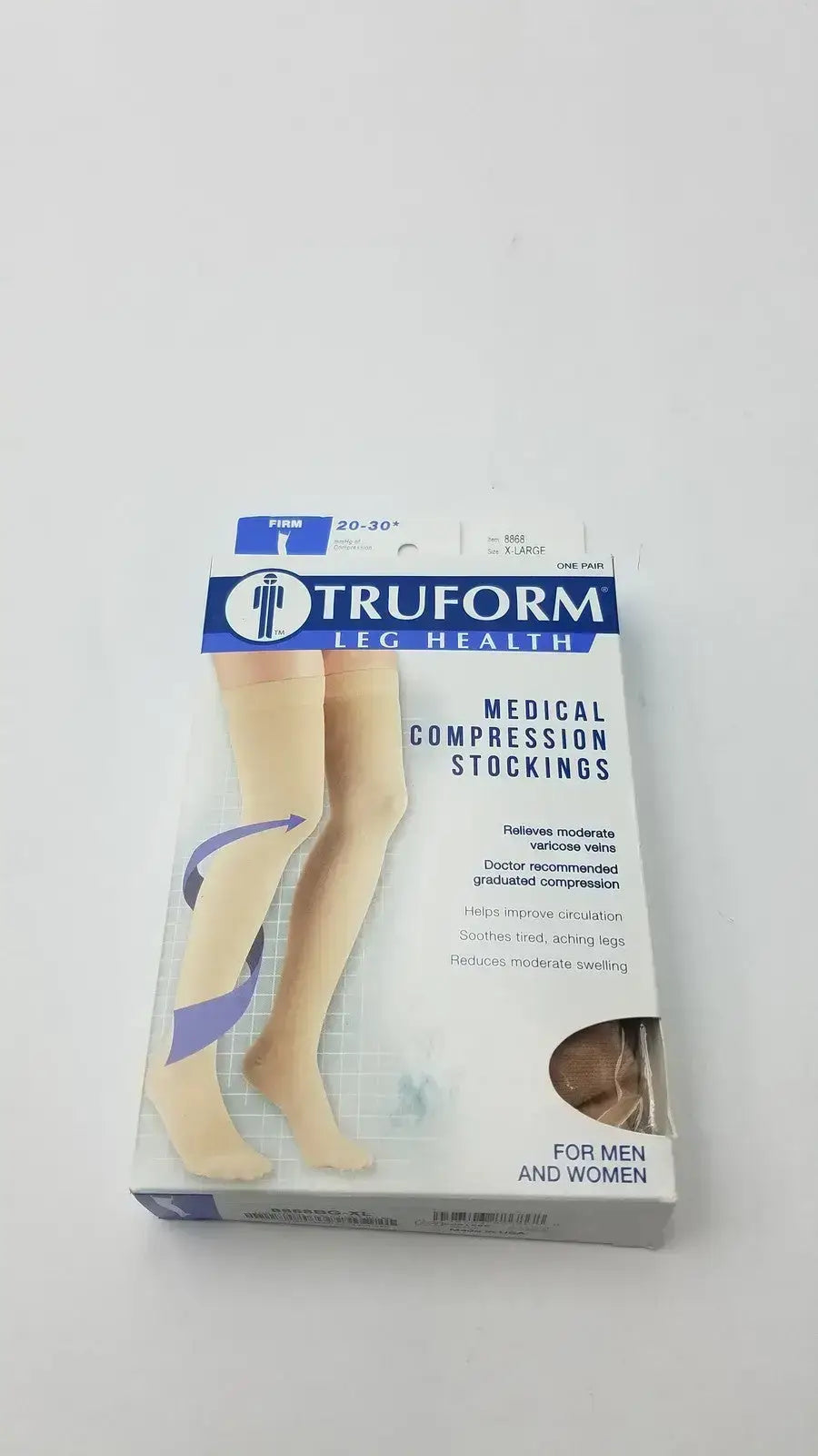 Truform Leg Health X-Large Medical Compressiion Stockiings, Beige 20-30 Compression Stockings, second-hand product photo 1