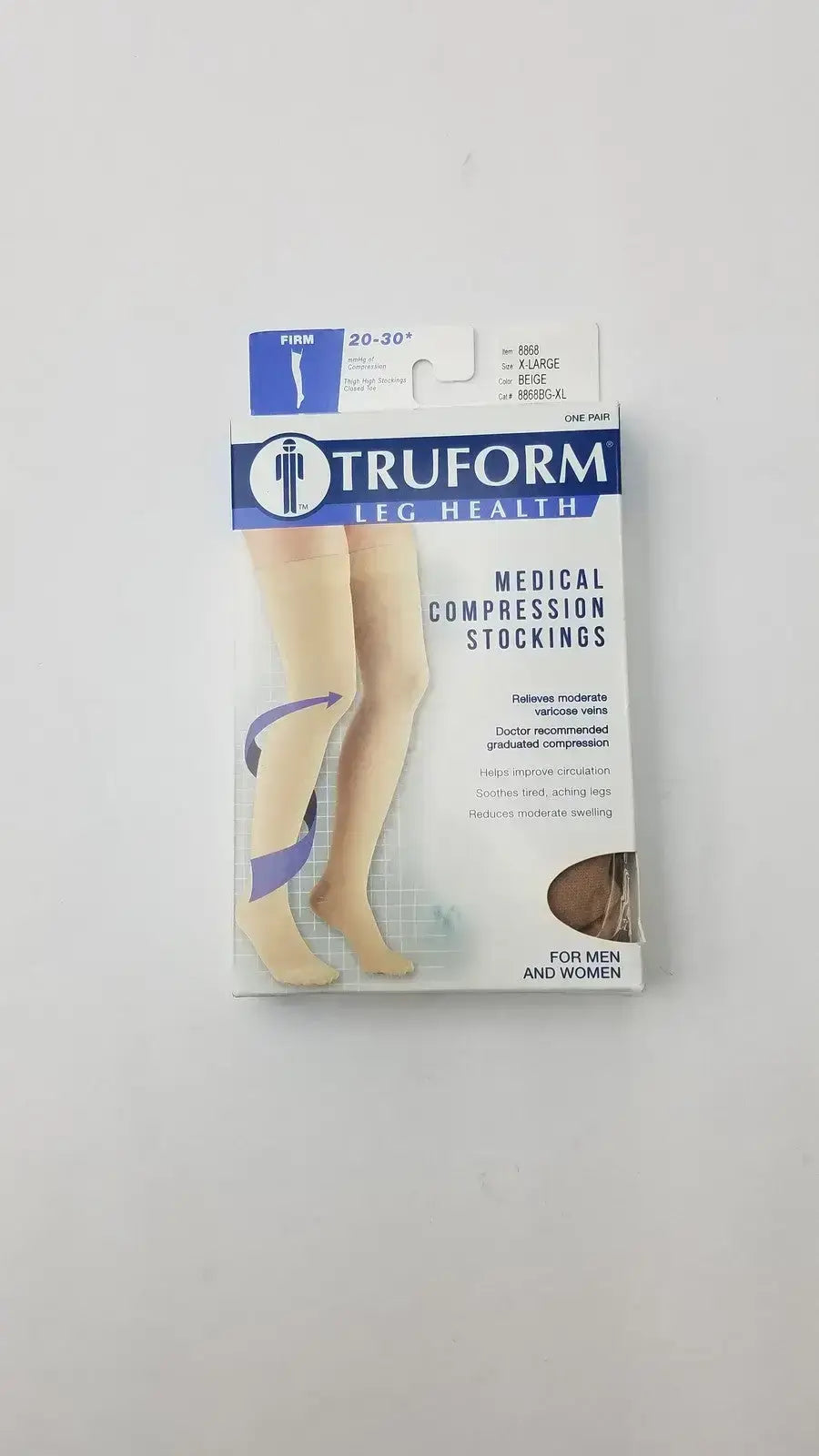 Truform Leg Health X-Large Medical Compressiion Stockiings, Beige 20-30 Compression Stockings, second-hand product photo 8