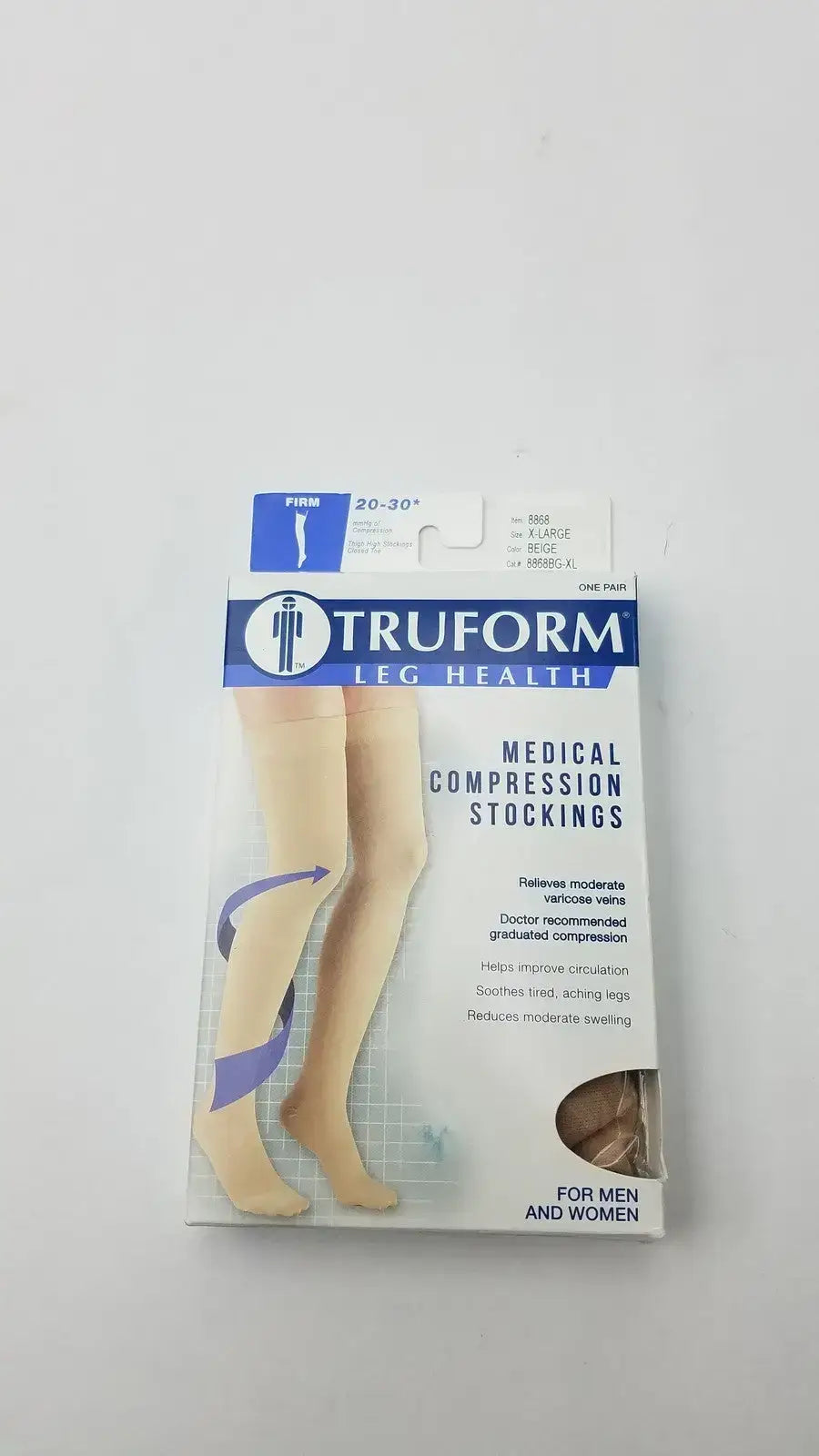 Truform Leg Health X-Large Medical Compressiion Stockiings, Beige 20-30 Compression Stockings, new product photo 2