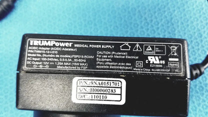 TrumPower Medical Power Supply AC/DC Adapter FSP015-RCMM 12V 1.25A Medical AC/DC Power Adapter, second-hand product photo 3