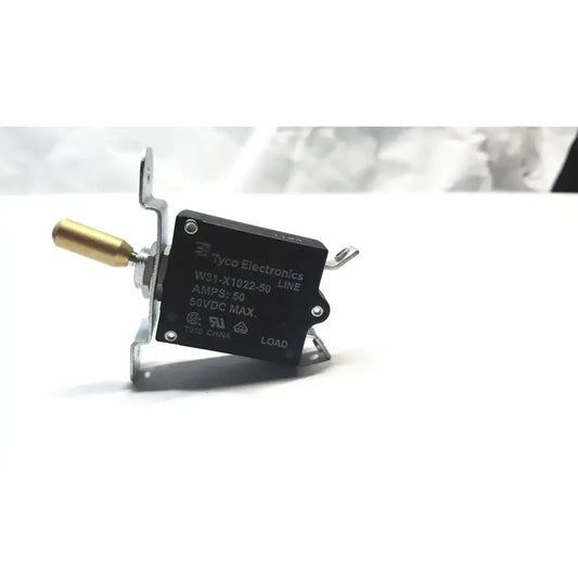Tyco Electronics Toggle Circuit Breaker W31-X1022-50, 50A, 50VDC Circuit Breaker, second-hand product photo 1