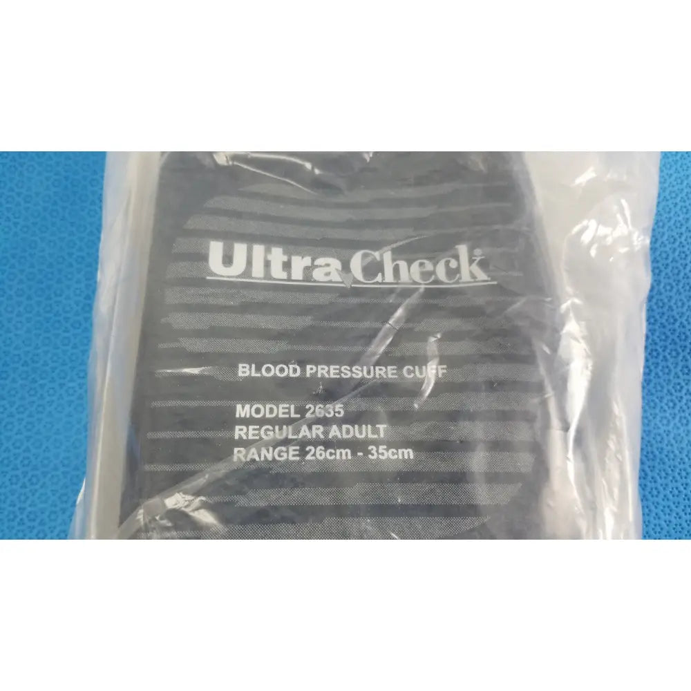 Black and gray striped ultracheck blood pressure cuff model 2635 with single tube and hp fitting for adults