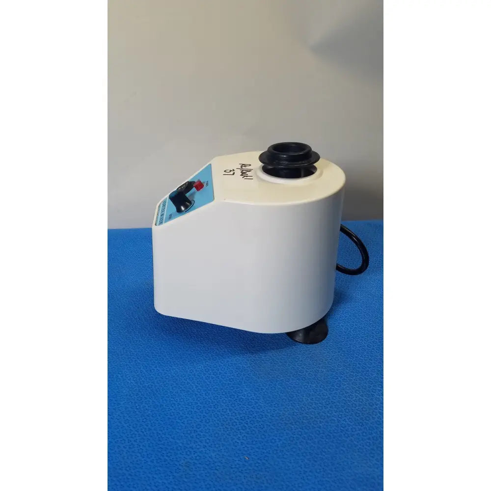 White plastic unico vortex mixer L-VM 100 with black rotor and control panel for laboratory use
