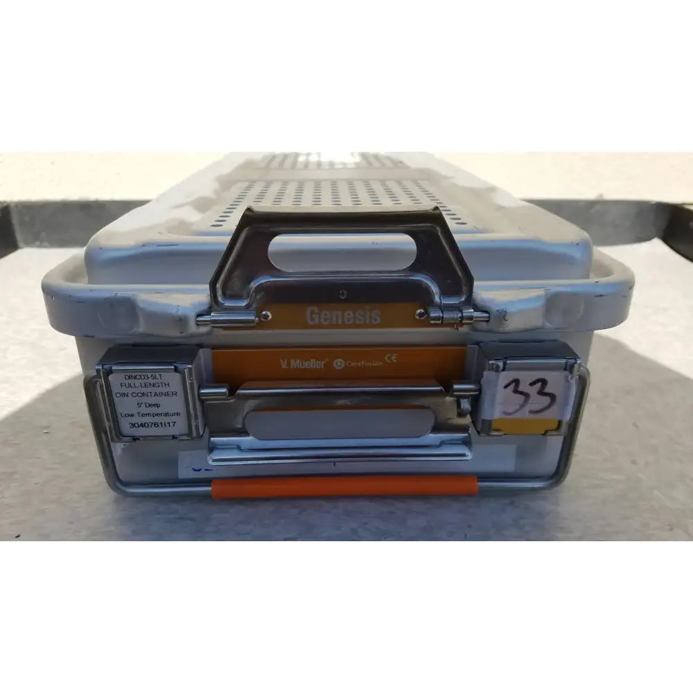 Reuse Medical V.Mueller DINCD3-5LT Genesis Sterilization Container 5" Deep Full-Length Sterilization Trays & Cases, second-hand product photo 1