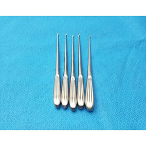 V. Mueller OS993-004 Bruns مكشطة عظم مستقيمة، مجموعة من 5