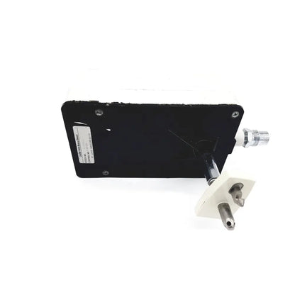 Black rectangular electrical control box with white plug and metallic connector for vacutrol health care sugrical use