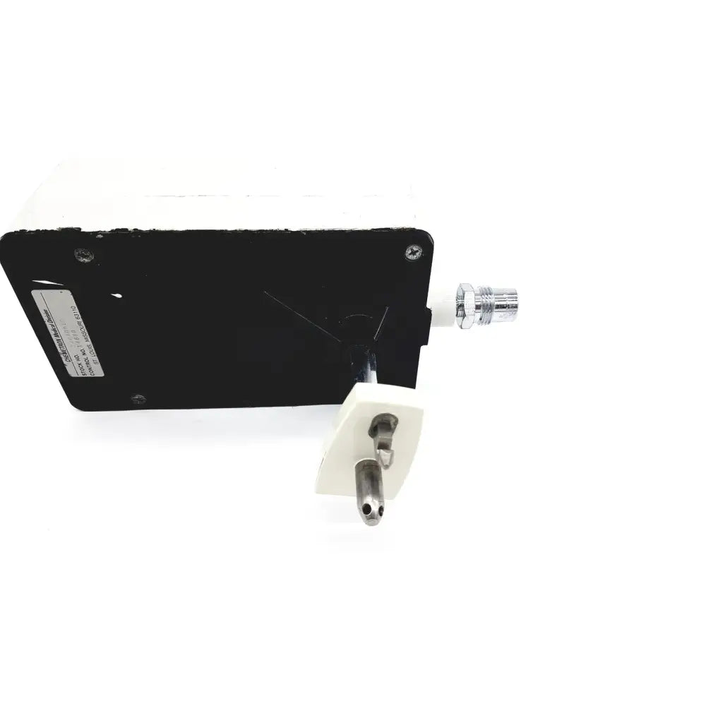 Black rectangular electrical outlet adapter with white plug and silver connector for vacutrol health care sugrical use untested