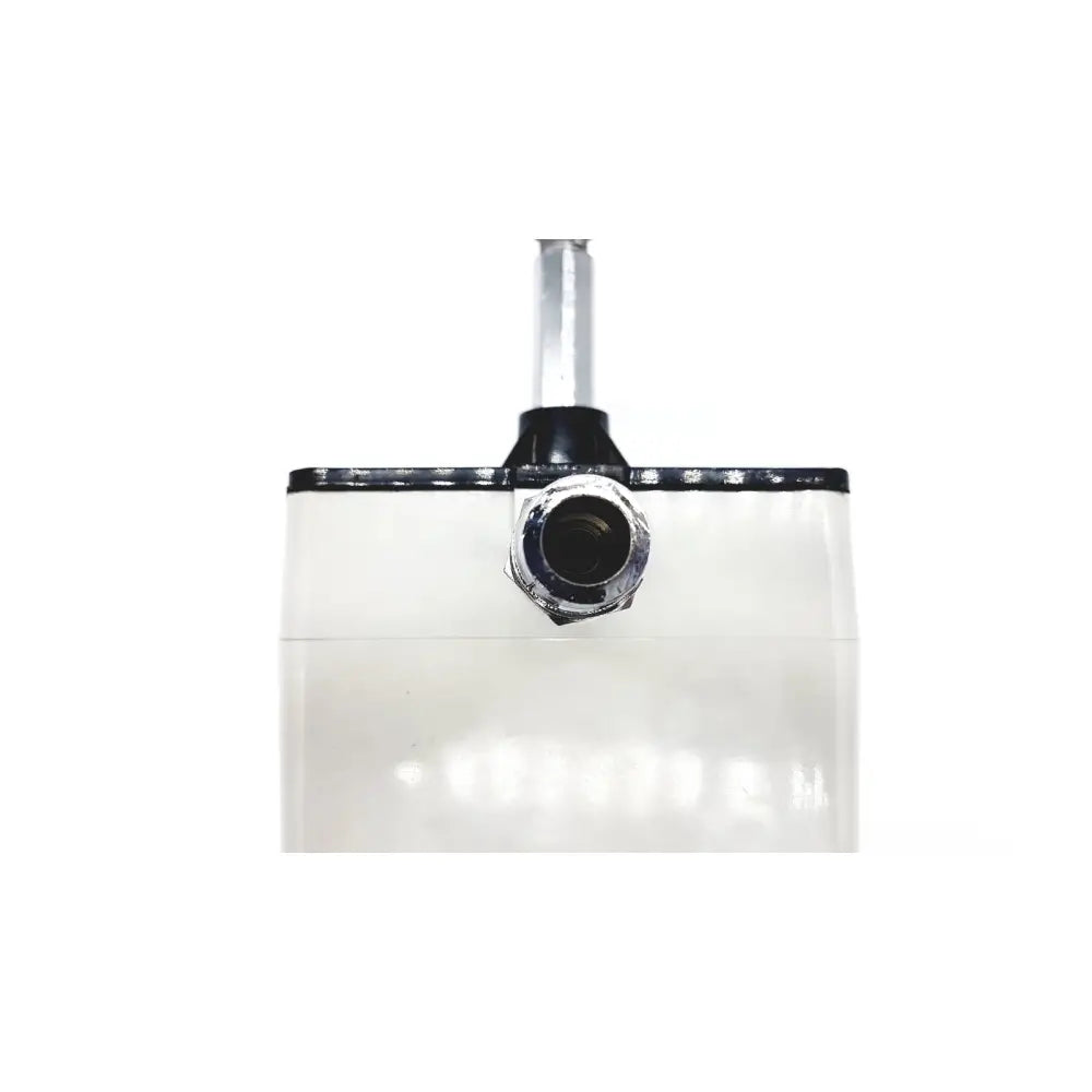 Clear plastic water tank with black and silver threaded cap for vacutrol health care sugrical regu-gage product