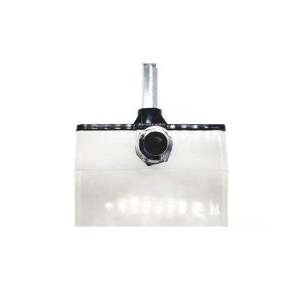 Clear plastic water tank with black and silver threaded cap for vacutrol health care sugrical regu-gage product
