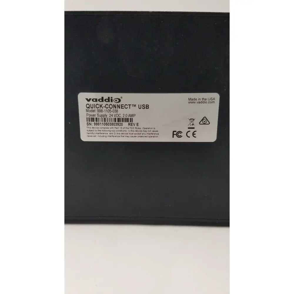 Vaddio Quick Connect USB Power Supply Model 998-1105-038 Camera Interface, second-hand product photo 5