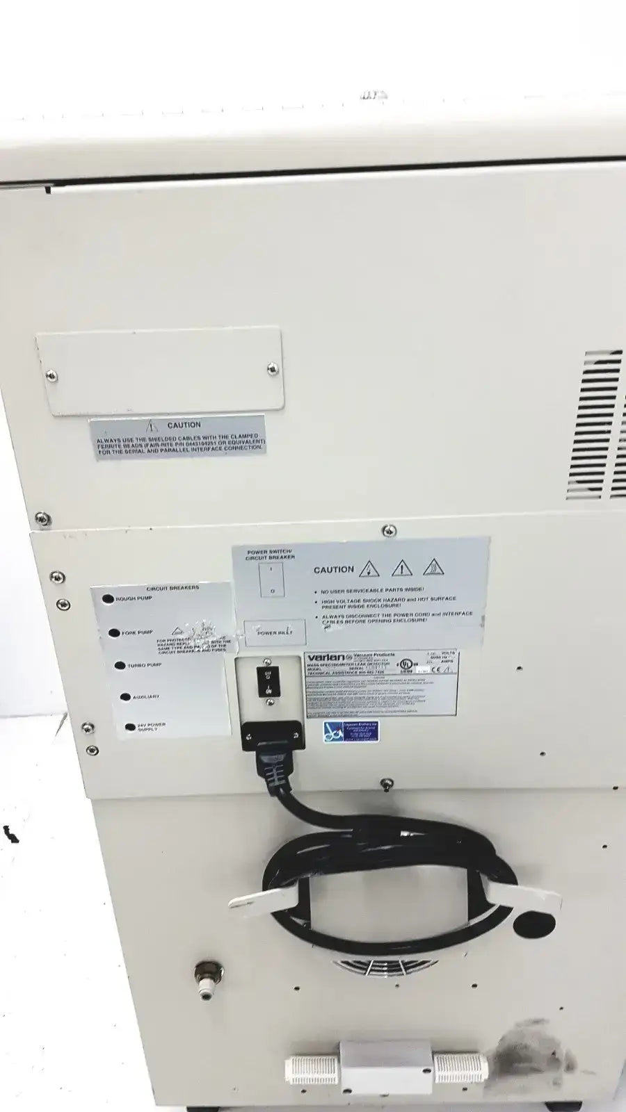 Varian Mass Spectrometer Leak Detector - Model 9A7 Mass Spectrometer Leak Detector, second-hand product photo 6