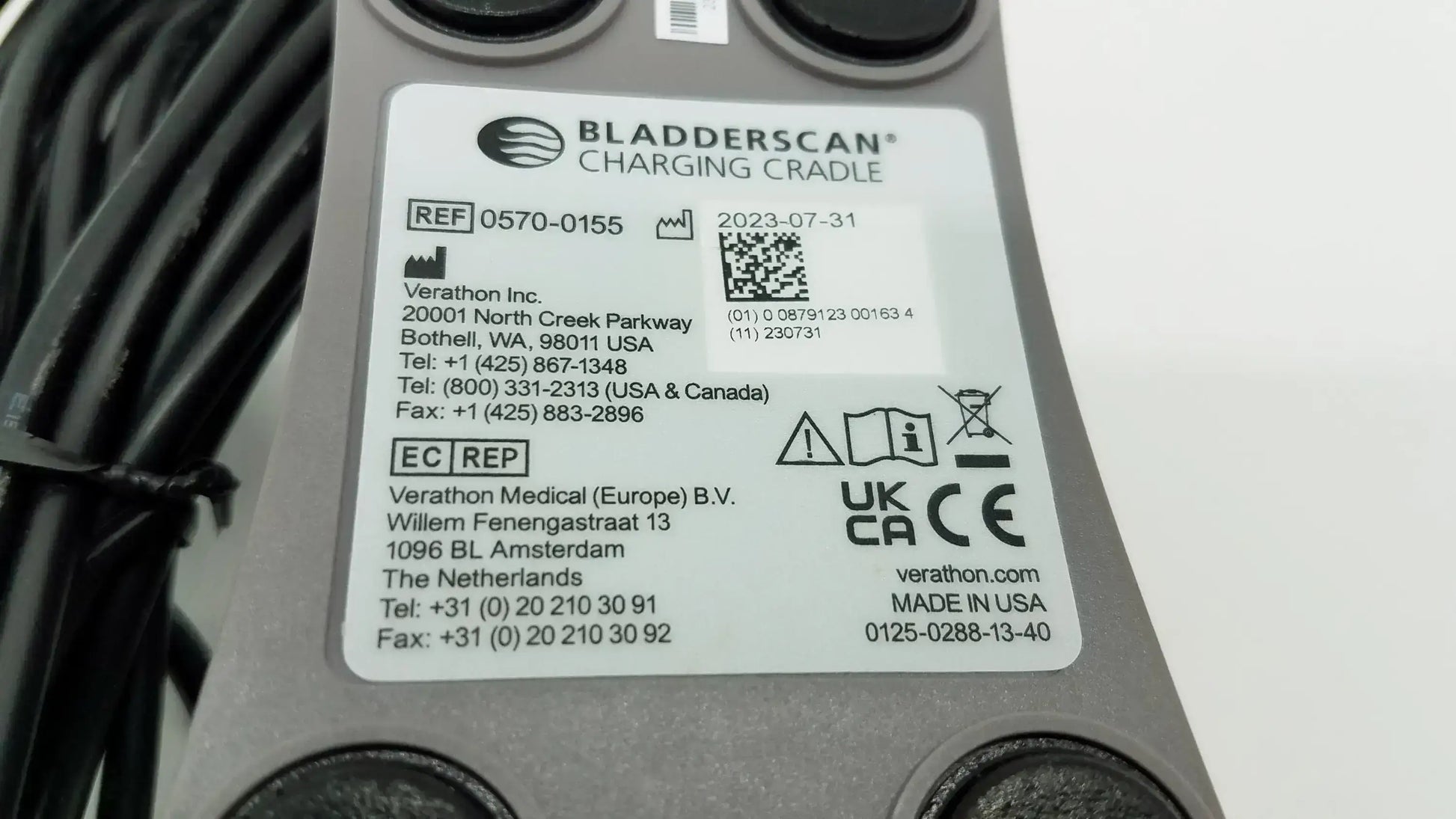 Verathon BladderScan 0570-0155 Charging Cradle With Power Supply Charging Cradle, second-hand product photo 11