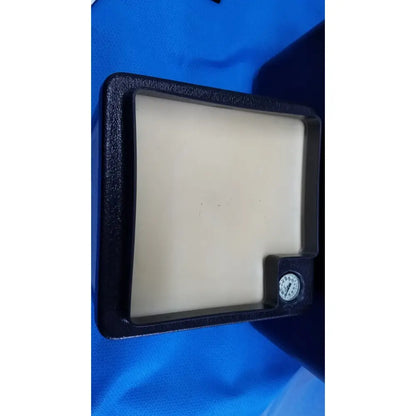 Black rectangular frame verathon bladderscan 0620-0068 tissue equivalent bladder phantom with beige interior and gauge