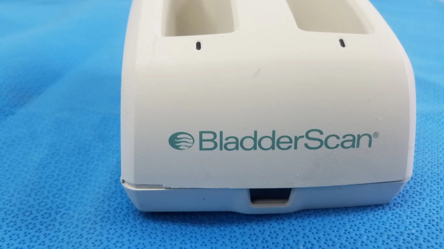 White plastic verathon bladderscan battery charger with two ultrasound probe slots compatible verathon bladderscan