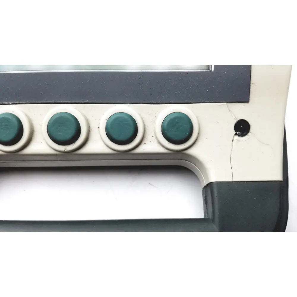 Beige and dark gray plastic handheld verathon bladderscan bvi 3000 bladder with four teal circular buttons