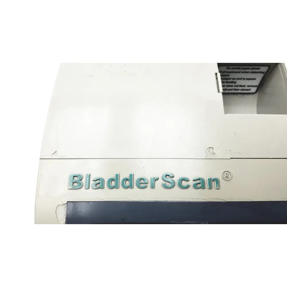 White medical scanner with teal verathon bladderscan logo and registered trademark symbol verathon bladderscan bvi