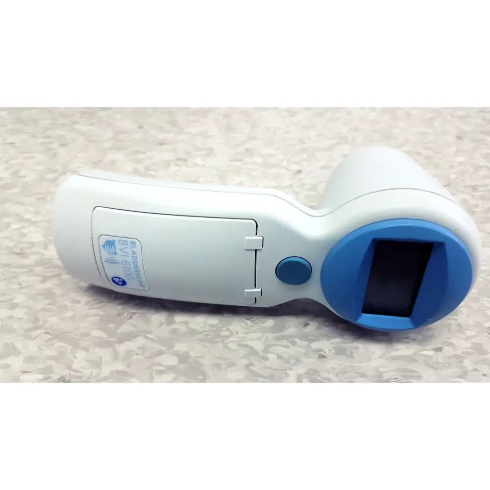 White and blue verathon bladderscan bvi 6100 handheld bladder scanner with digital display and non-contact infrared thermometer