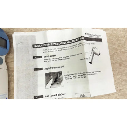 Verathon bladderscan bvi 6100 handheld bladder scanner with blue and white casing for noninvasive bladder volume measurement