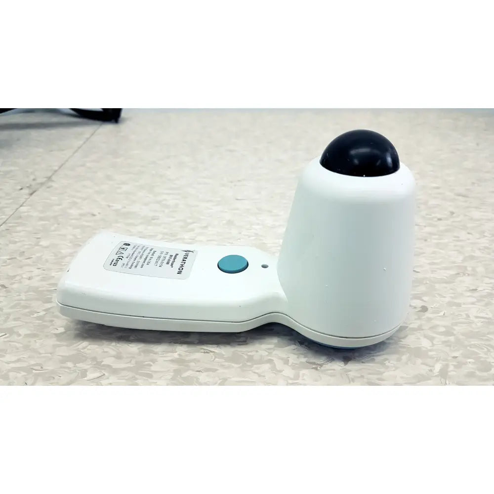 White handheld bladder scanner with black spherical tip teal button and danhon label verathon bladderscan bvi 6100