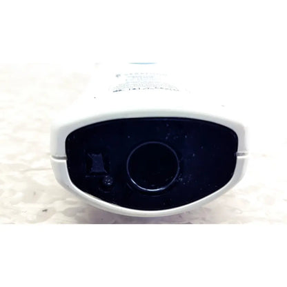 White plastic housing with black interior and circular lens of verathon bladderscan bvi 6100 handheld bladder scanner