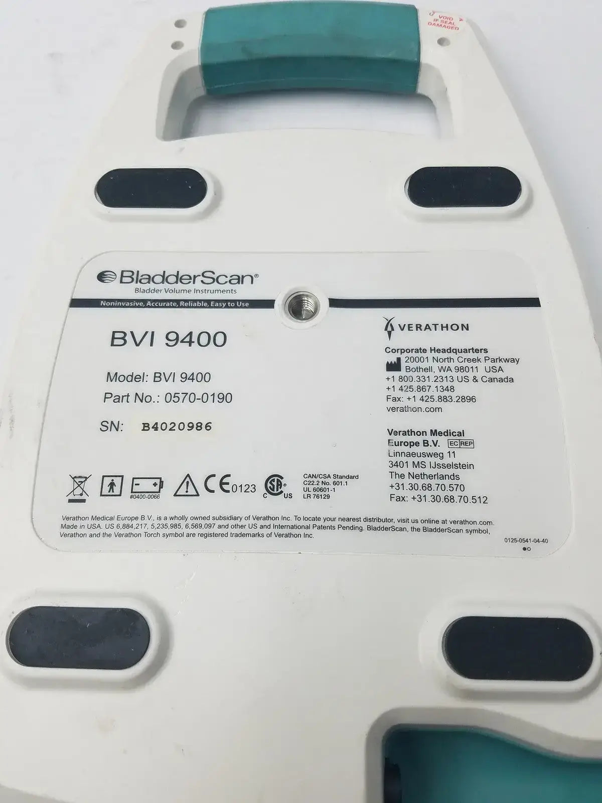 Verathon BladderScan BVI 9400 Bladder Volume Scanner 0570-0190 Bladder Scanner Probe, second-hand product photo 6
