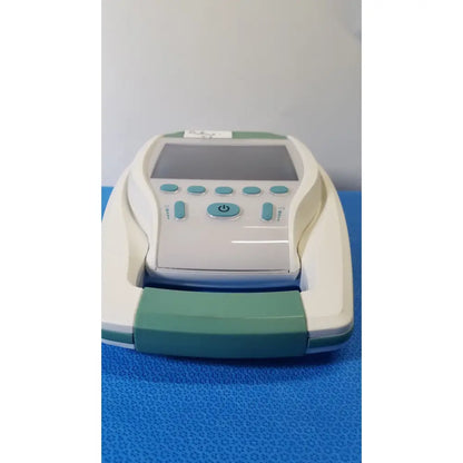 White and teal verathon bladderscan bvi 9400 portable bladder scanner with digital screen and multiple control buttons