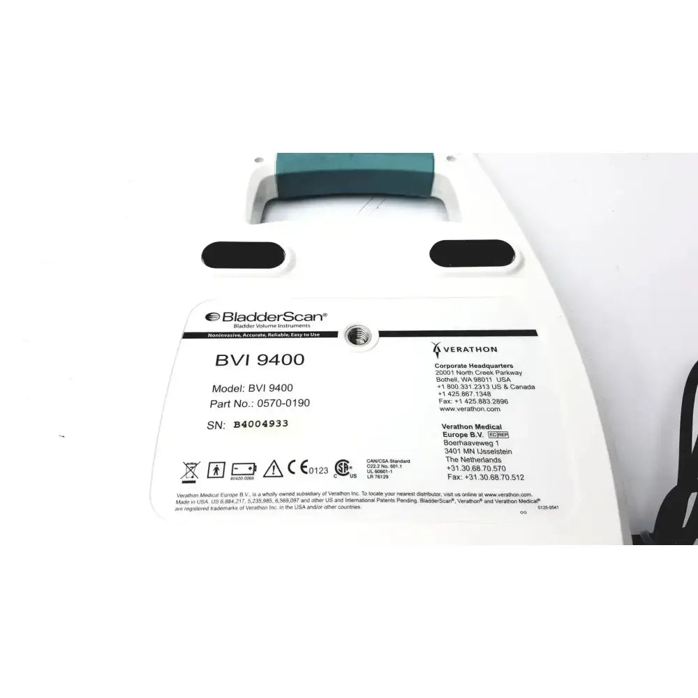 Verathon BladderScan BVI 9400 Ultrasound Imaging System With Probe 0570-0351 Bladder Scanner, as-is (for parts) product photo 8