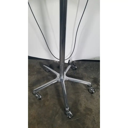 Verathon bladderscan stand with probe model 0570-0351 and chrome finished office chair with five-star base and caster wheels