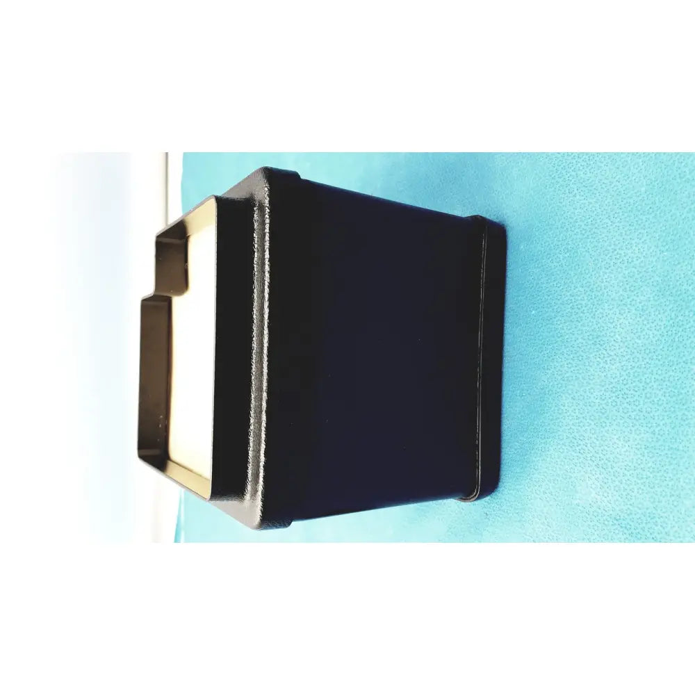 Black rectangular verathon bladderscan tissue equivalent bladder phantom with white illuminated display panel and side cutout