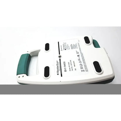 White and teal handheld verathon bvi 9400 bladder scanner sn-b4010970 with black rubberized footpads by Black & Decker