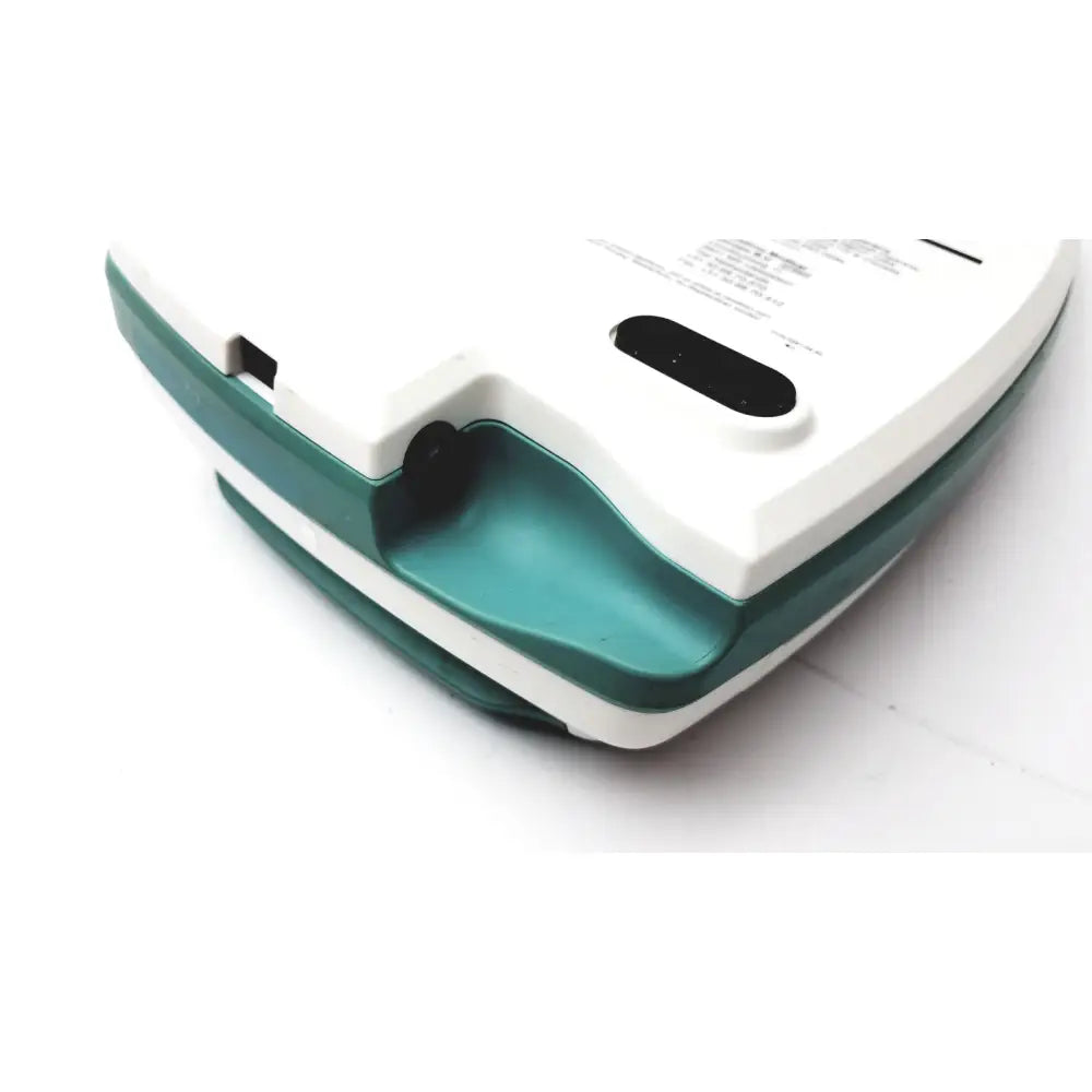 White and teal plastic verathon bvi 9400 bladder scanner with sleek rounded design for medical use model sn b4010971