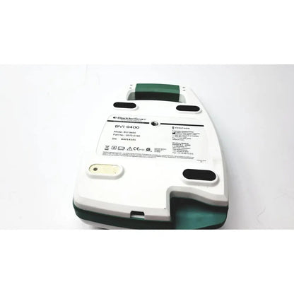 White and green verathon bvi 9400 bladder scanner sn-b4016121 with black rubberized grip areas handheld device