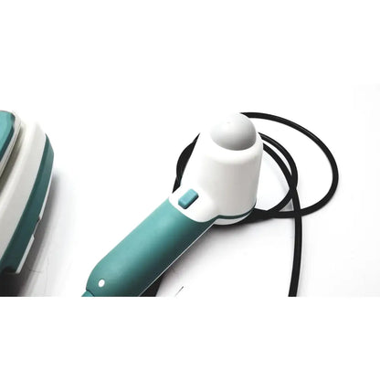 Teal and white handheld probe with rounded head and coiled black cord for verathon bvi 9400 bladder scanner reuse medical use