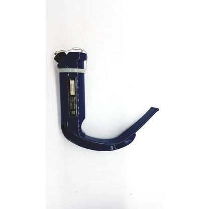 Dark blue plastic verathon glidescope reusable camera blade handle with metallic tip and raschig brand label