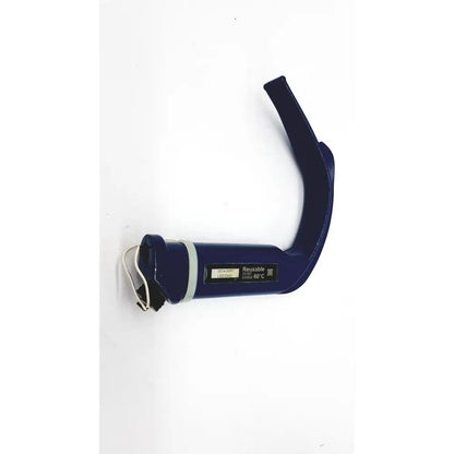 Blue reusable camera blade with curved handle and metallic tip for verathon glidescope 0574-0001 reusable camera
