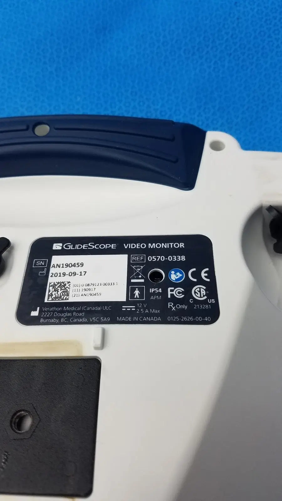 Verathon Glidescope Portable Video Monitor 0570-0338 Video Laryngoscope Monitor, second-hand product photo 6