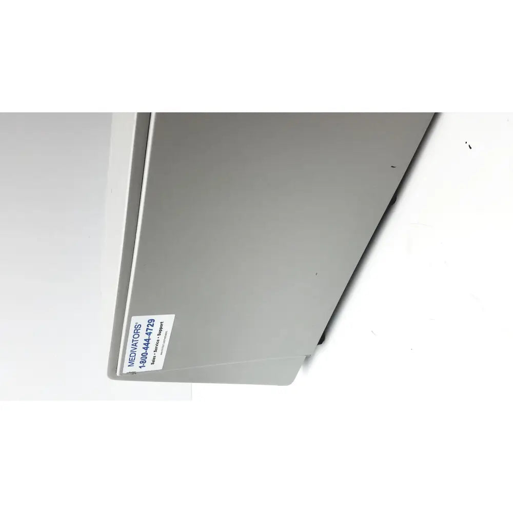 Gray metal veriscan lt automated endoscope leak tester with white label and blue text for accurate leak detection