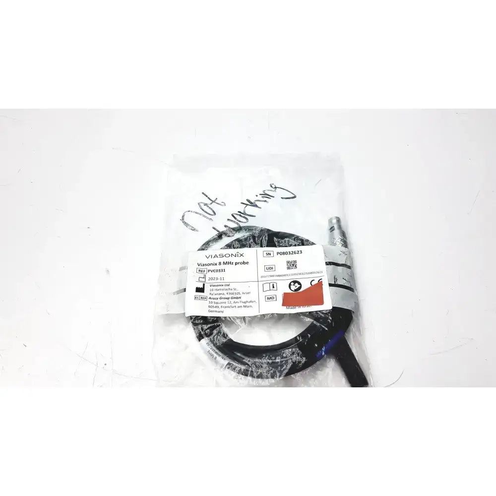 Philips Viasonix 8 MHz Probe PVC0331 Doppler Ultrasound Probe, as-is (for parts) product photo 1