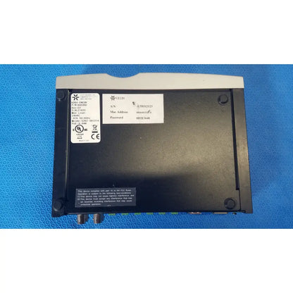 Black rectangular vicon viconnet ktx-4 digital video encoder server cctv with model and certification labels on white top edge