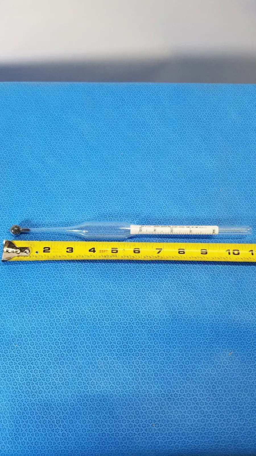 Unbranded Vintage Brew and Mash Tester Glass Beer Hydrometer 60° Specific Gravity Scale Laboratory Hydrometer, second-hand product photo 1