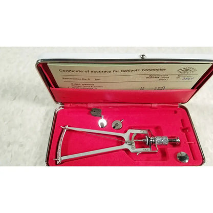 Winters Tonometer Vintage Winters Schioetz Tonometer Improved Optometry With Case & Papers Tonometer, second-hand product photo 1