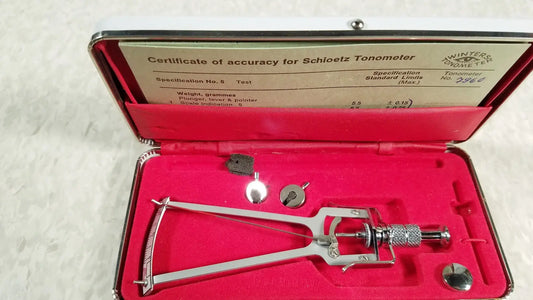 Winters Tonometer Vintage Winters Schioetz Tonometer Improved Optometry With Case & Papers Tonometer, second-hand product photo 1
