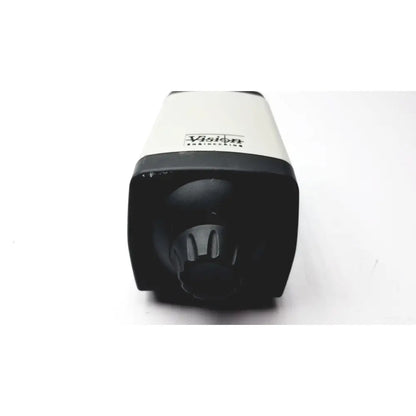Black and white matte microscope camera head by Vision Engineering featuring cylindrical design and logo on upper section