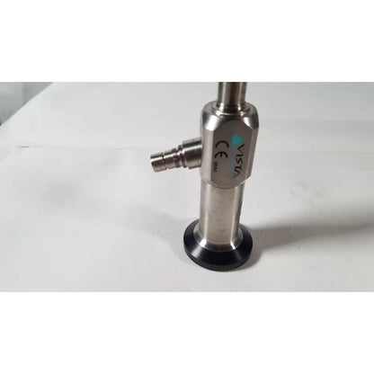 Silver metallic vista stereo laparoscopic surgery endoscope with black rubber base and ce mark label for 70° use