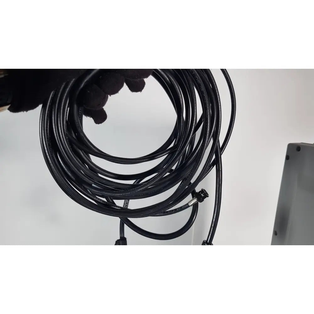 Black coiled cable with metallic connectors for reuse medical use in volcano s5 imaging operator’s manual